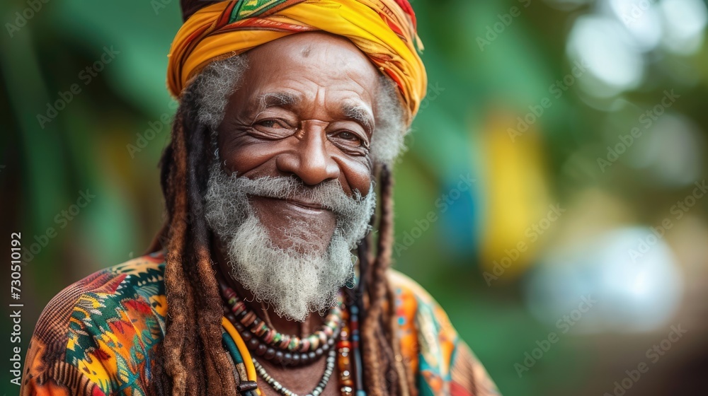 Jamaican Wisdom: Elderly Individual with Dreadlocks

