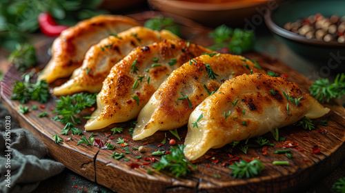 Dumplings Traditional Russian glutters with minced m