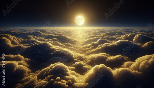 金色の月夜、雲海