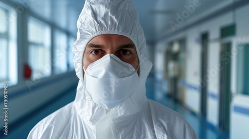 Hospital doctor wearing a protective medical mask due to COVID-19