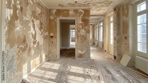Large plan is being repaired in the apartmen
