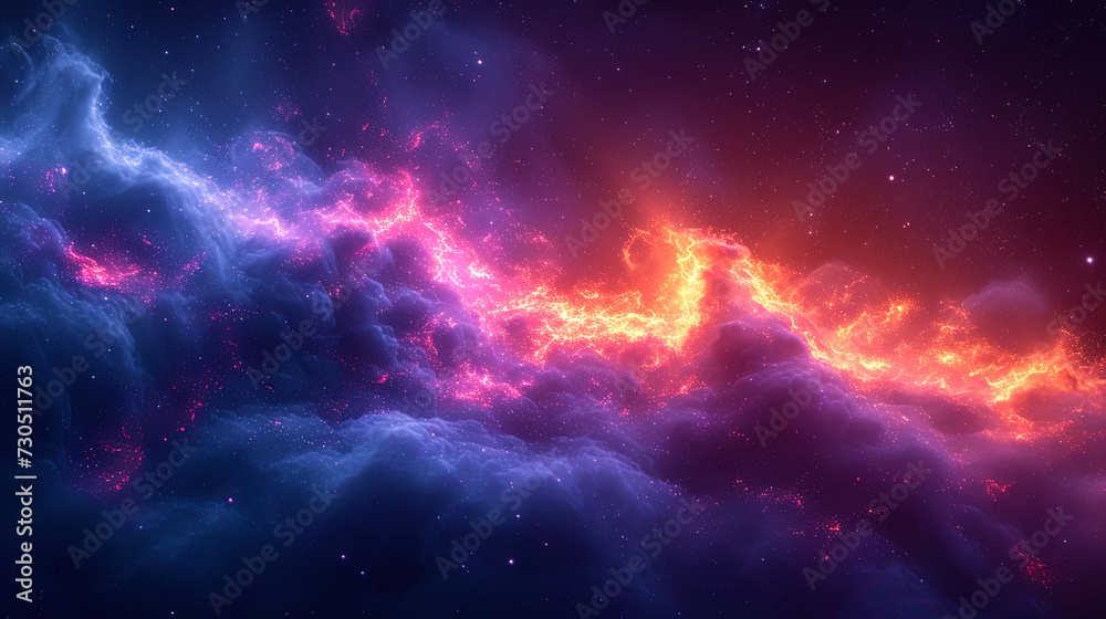 Fototapeta premium Smooth transitions between deep blue and magic purple in the form of cosmic