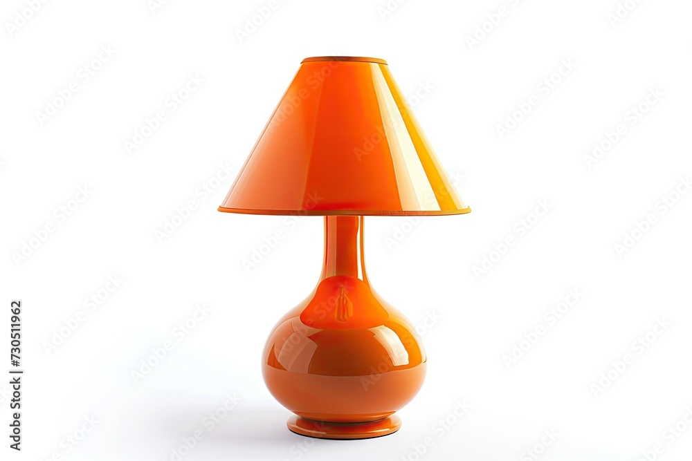 White background isolates orange table lamp White background isolates orange table lamp