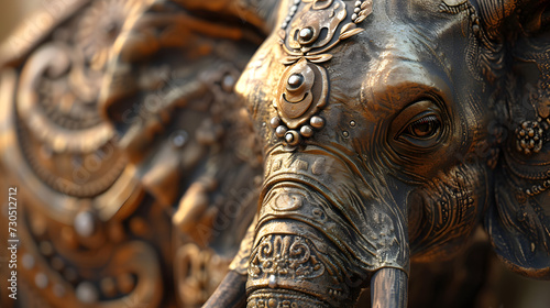 detail of an elephant sculpture