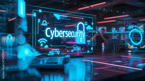 Cybersecurity holographic digital business hub device