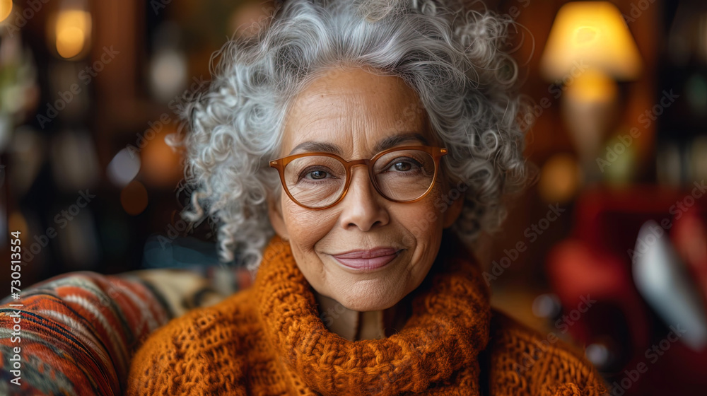 A mature lady with a smile holding a smartphon A mature lady with a smile holding a smartphon