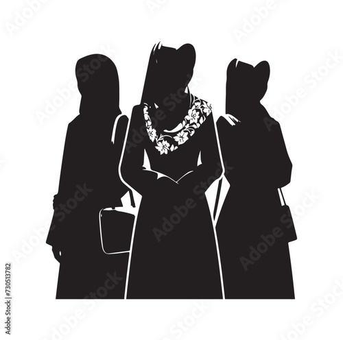 hijab style fashion standing vector illustration design