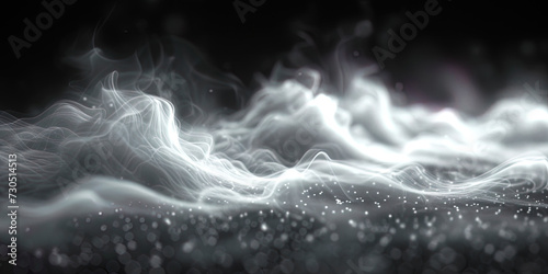 The background with soft and smooth vortices of smoke, creating a spectacular cloud that fills the space of myste photo