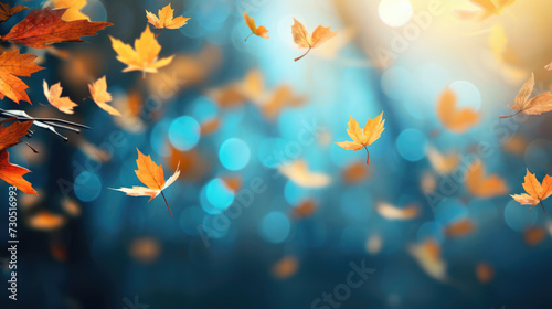  Elegant dance of falling leaves in a graceful and enchanting pattern
