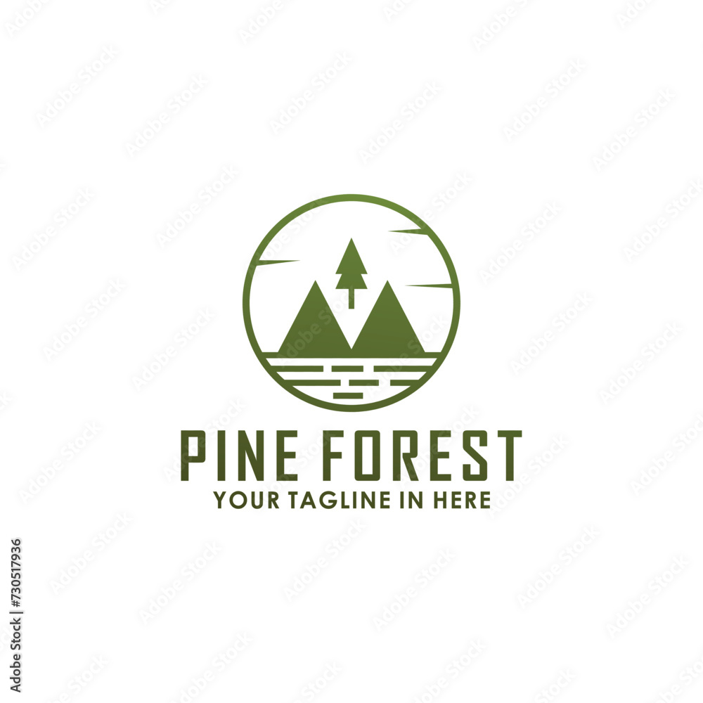 pine vintage logo design concept, nature logo inspiration