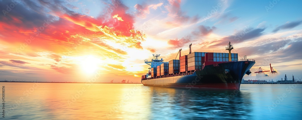 the ship carrying logistics goods sailed in the afternoon the ship carrying logistics goods sailed in the afternoon