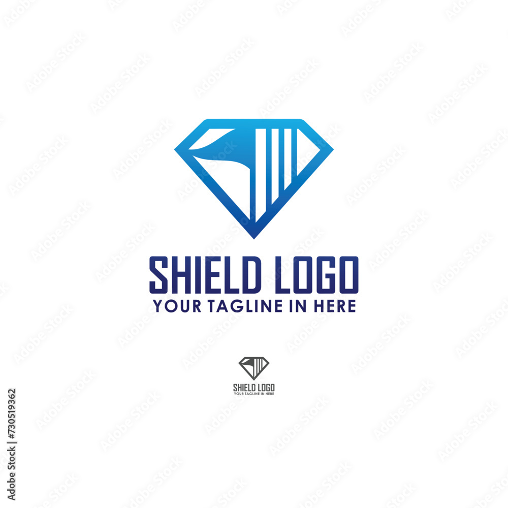 Fototapeta premium shield logo design concept, security logo inspiration