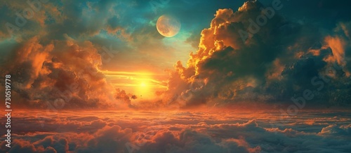 The cloud-covered sunset creates a stunning sky. © 2rogan