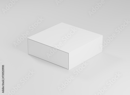 blank white product packaging paper cardboard box. 3d Render Illustration. © Pickypicks