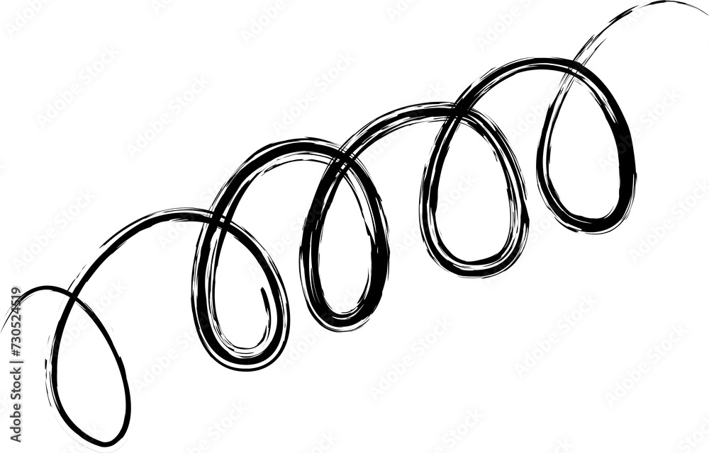 Spiral and swirl brush strokes. Design decoration Spiral and swirl brush strokes. Design decoration