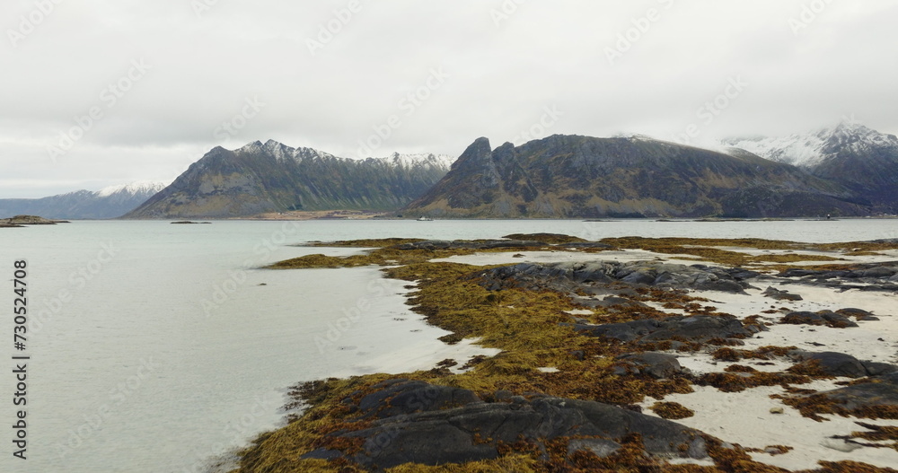 Lofoten Islands Aerial Majesty: Captivating Drone Footage of Norway's Coastal Scenery