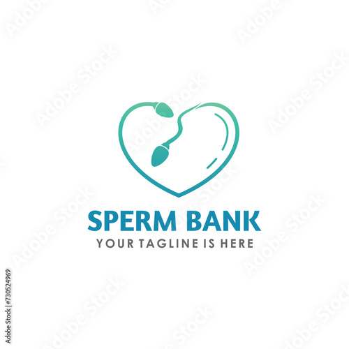 sperm bank logo design vector, medical and health logo inspiration