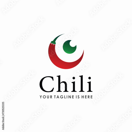 chili logo design concept, asian food logo inspiration