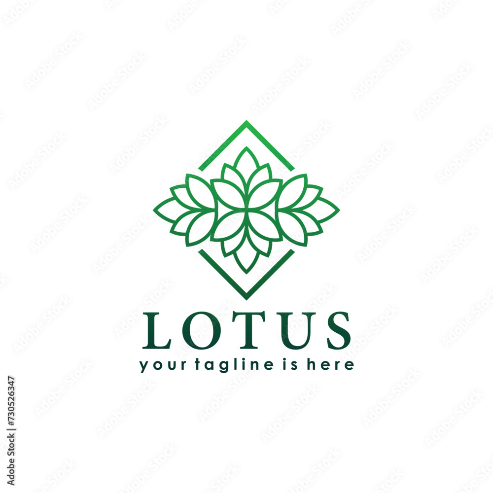 simple lotus logo design concept, nature logo inspiration