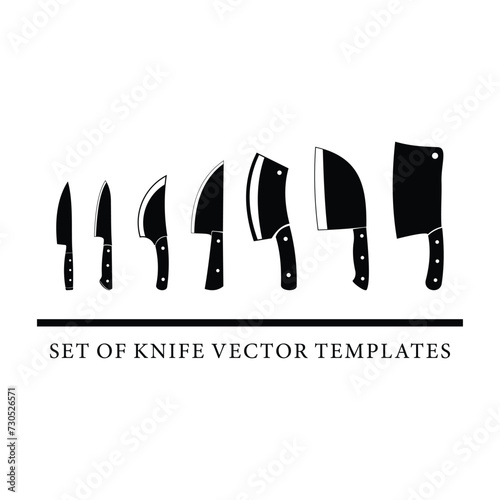 butchery logo design concept, knife vintage logo vector