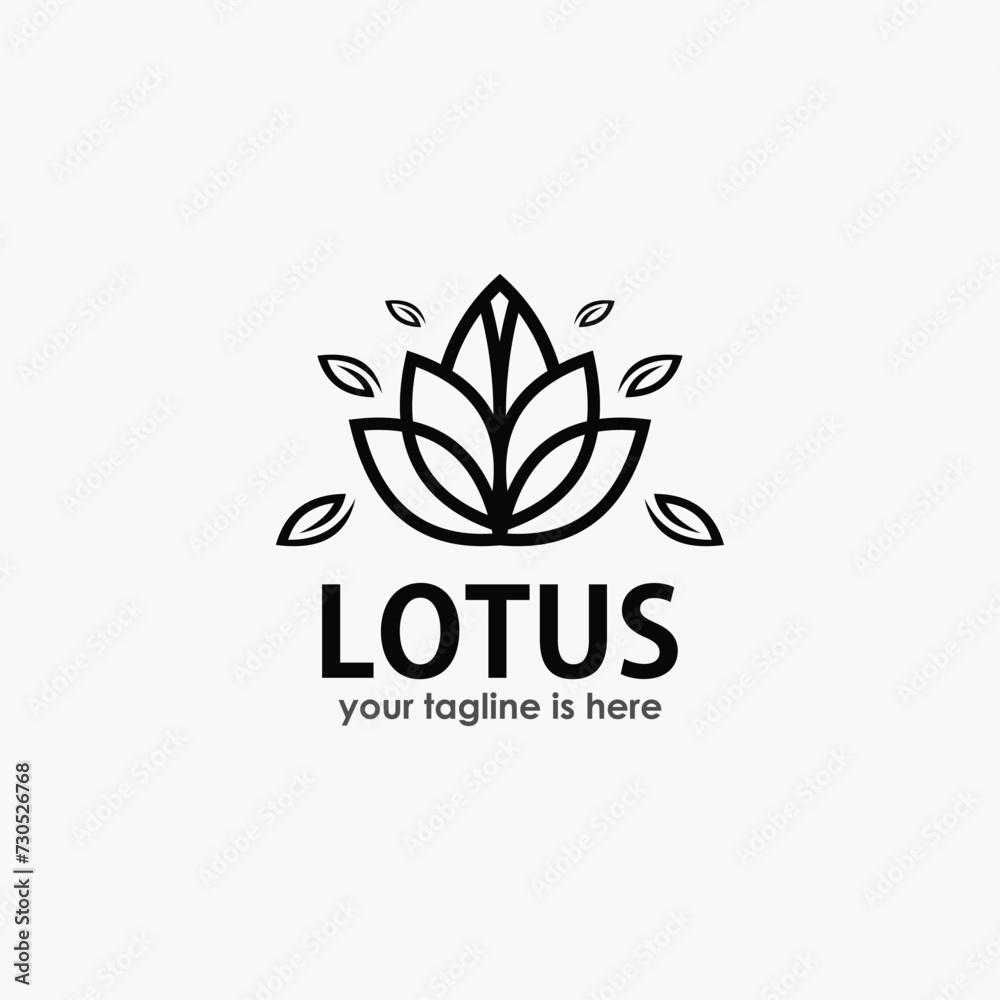 simple lotus logo design concept, nature logo inspiration