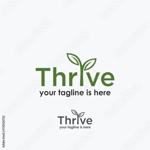 thrive logo design vector  nature logo concept