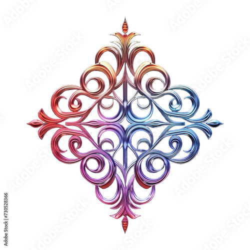 Vibrant Ornate Heart Illustration PNG
