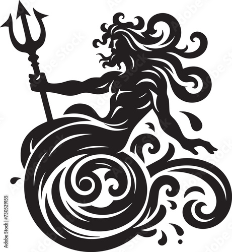 Majestic Neptune God Vector Art