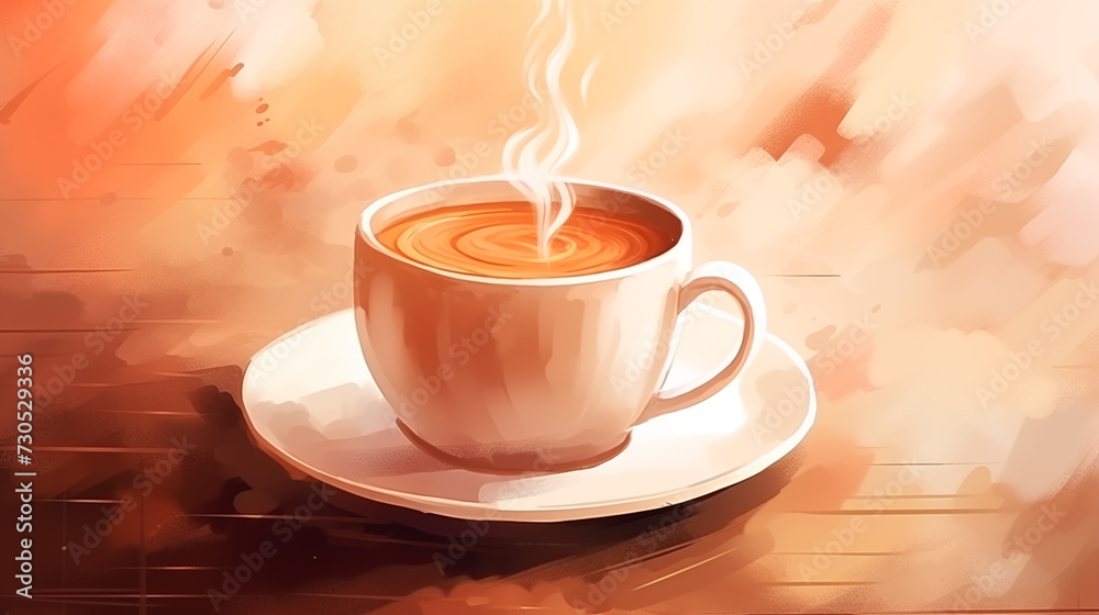 Fototapeta premium Hand drawn coffee illustration picture 