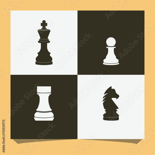 chess design vector, sport logos