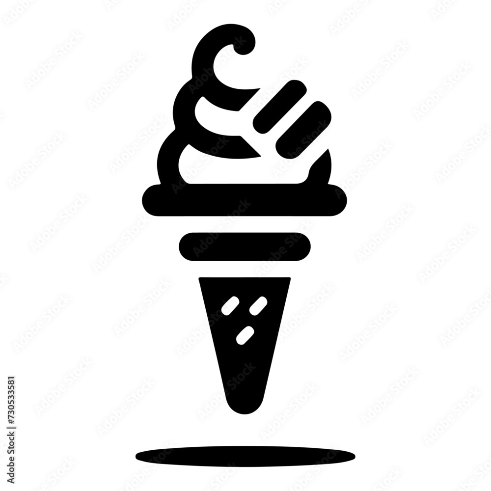 minimal Vanilla ice cream vector icon, sign, symbol, flat illustration, black color silhouette minimal Vanilla ice cream vector icon, sign, symbol, flat illustration, black color silhouette