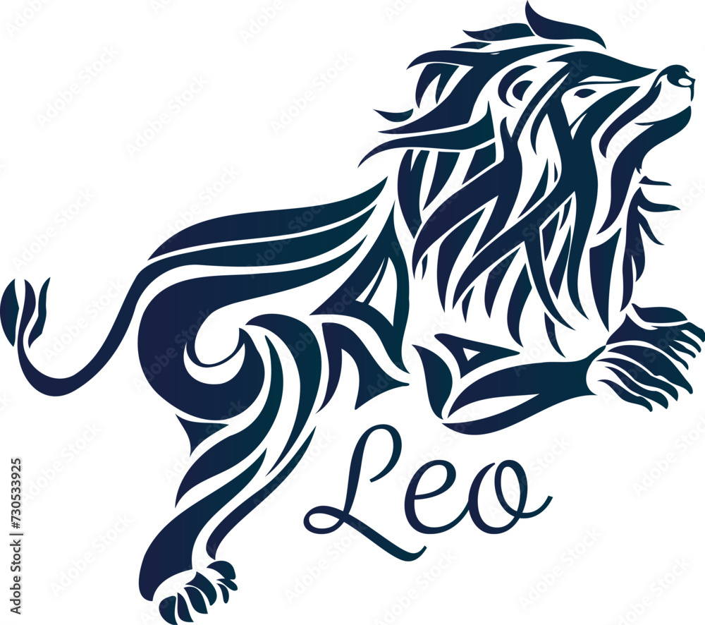 Fototapeta premium 獅子座のクールなトライバル風星座マーク