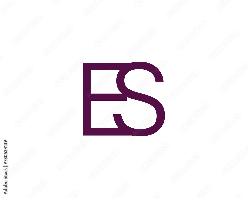 ES logo design vector template