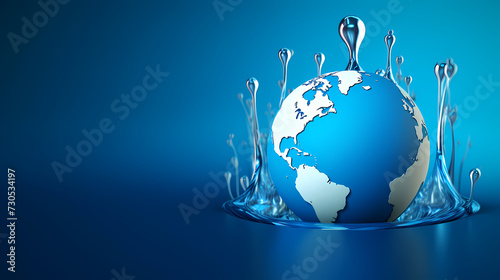 world water day water drop and earth