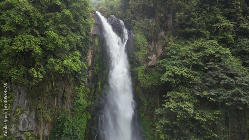 Beautiful Sikulikap Waterfall on nature background. Berastagi, North Sumatera, Indonesia. photo