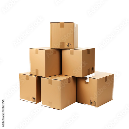 Transparent Parcels, Isolated Cardboard Boxes Standing Out on a Clear Background © Novian