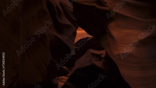 Antelope Canyon in Arizona, beautiful place in the desert. Smooth red sandstone walls. photo