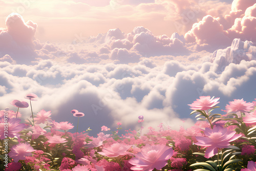 Generative AI
Generative AI place full of clouds in a flower garden