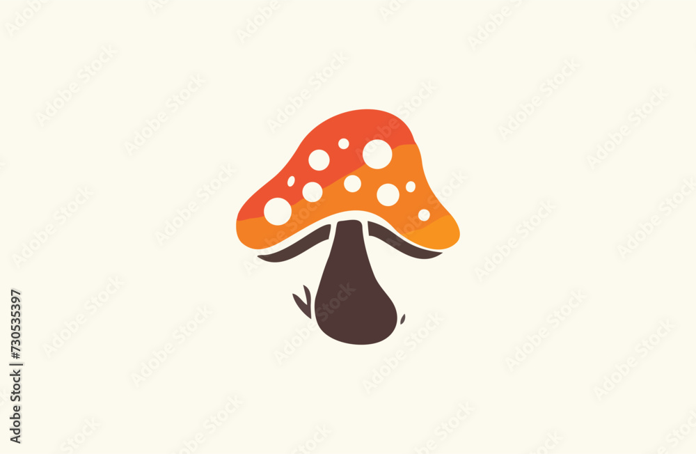 Mushroom vector illustration flat design logo