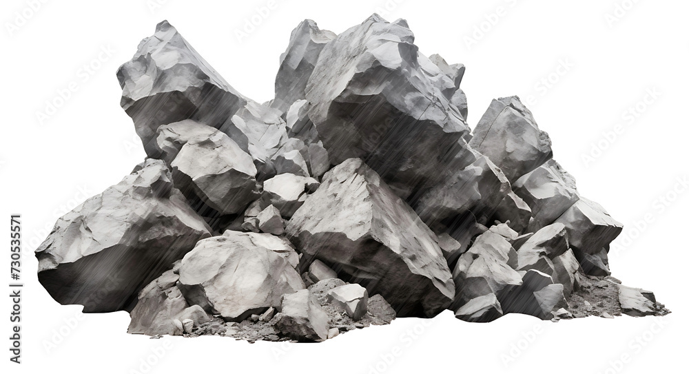 Rock Solid Clarity, Isolated Heavy Rock on a Clear Background