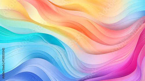 Abstract wave rainbow color. Vivid bannner with space for text. Eye-catching background for social media and printing design. 16:9