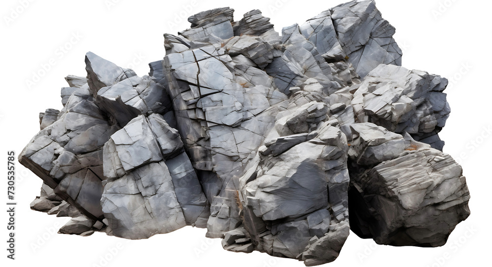 Stalwart Rock Symbol, Heavy Rock on a Transparent Surface