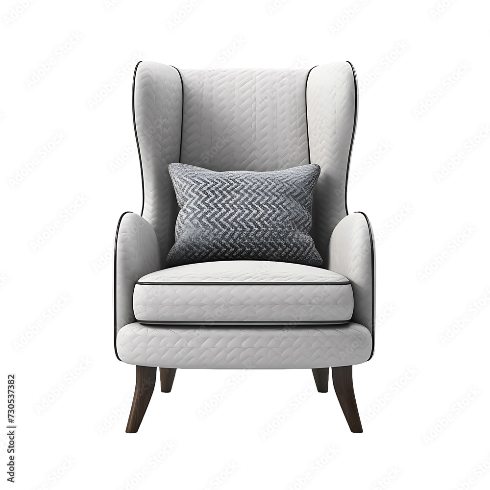 Fototapeta premium Clear Background showcasing Slipper Chair Elegance
