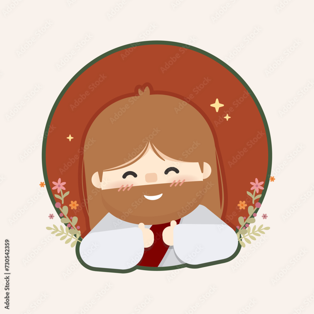 Cute vector Jesus Christ giving good thumbs up Cute vector Jesus Christ giving good thumbs up