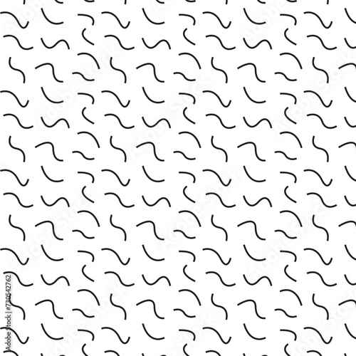abstract hand drawn seamless repeatable black dash line pattern.