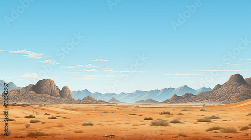 Mountain landscape with sky 