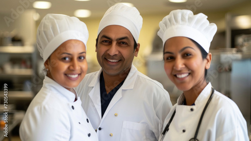 Three smiles unite doctor, chef, teacher
