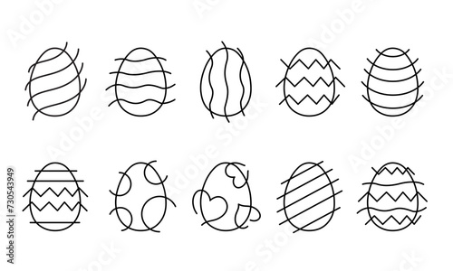 set of easter eggs vector design white background eps 10