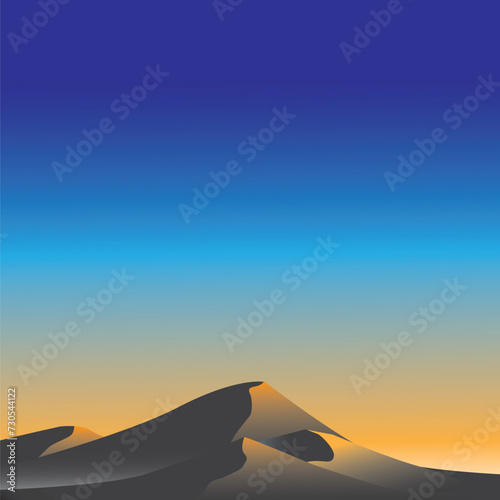 The background shows dusk in the desert