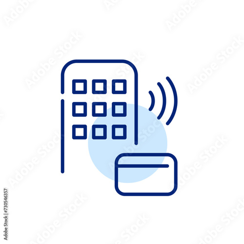 Smart lock with rfid access card. Pixel perfect, editable stroke